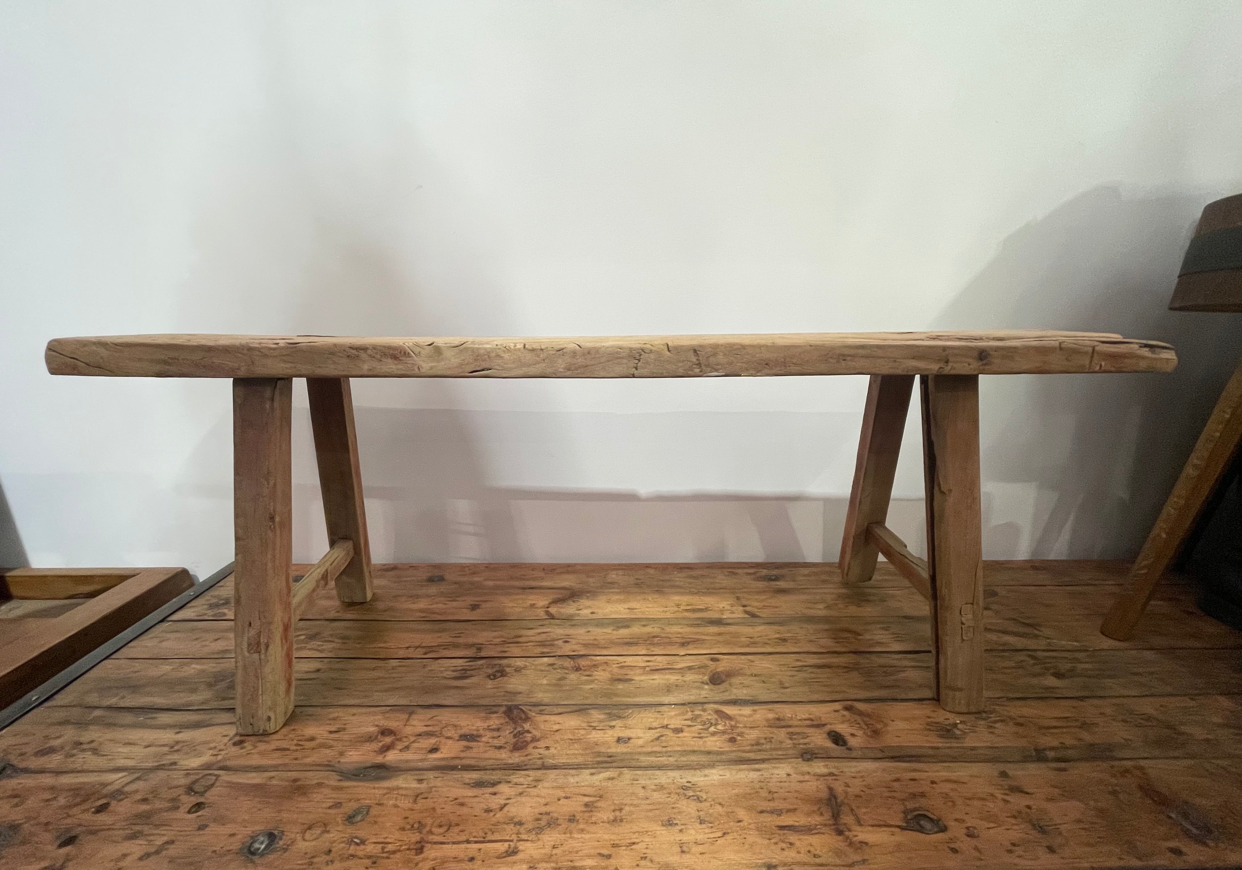 Vintage Hungarian Milking Bench Seat  #6866