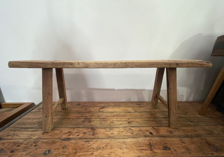 Vintage Hungarian Milking Bench Seat  #6866