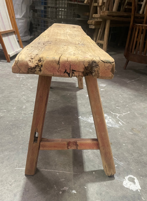Vintage Hungarian Milking Bench Seat  #6866