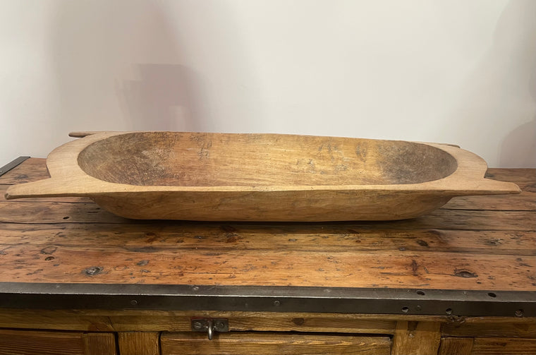 Vintage  European Wooden Dough Bowl  #6867