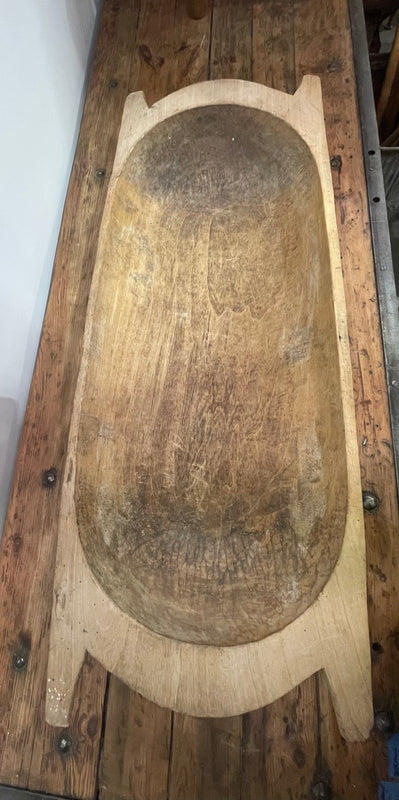 Vintage  European Wooden Dough Bowl  #6867