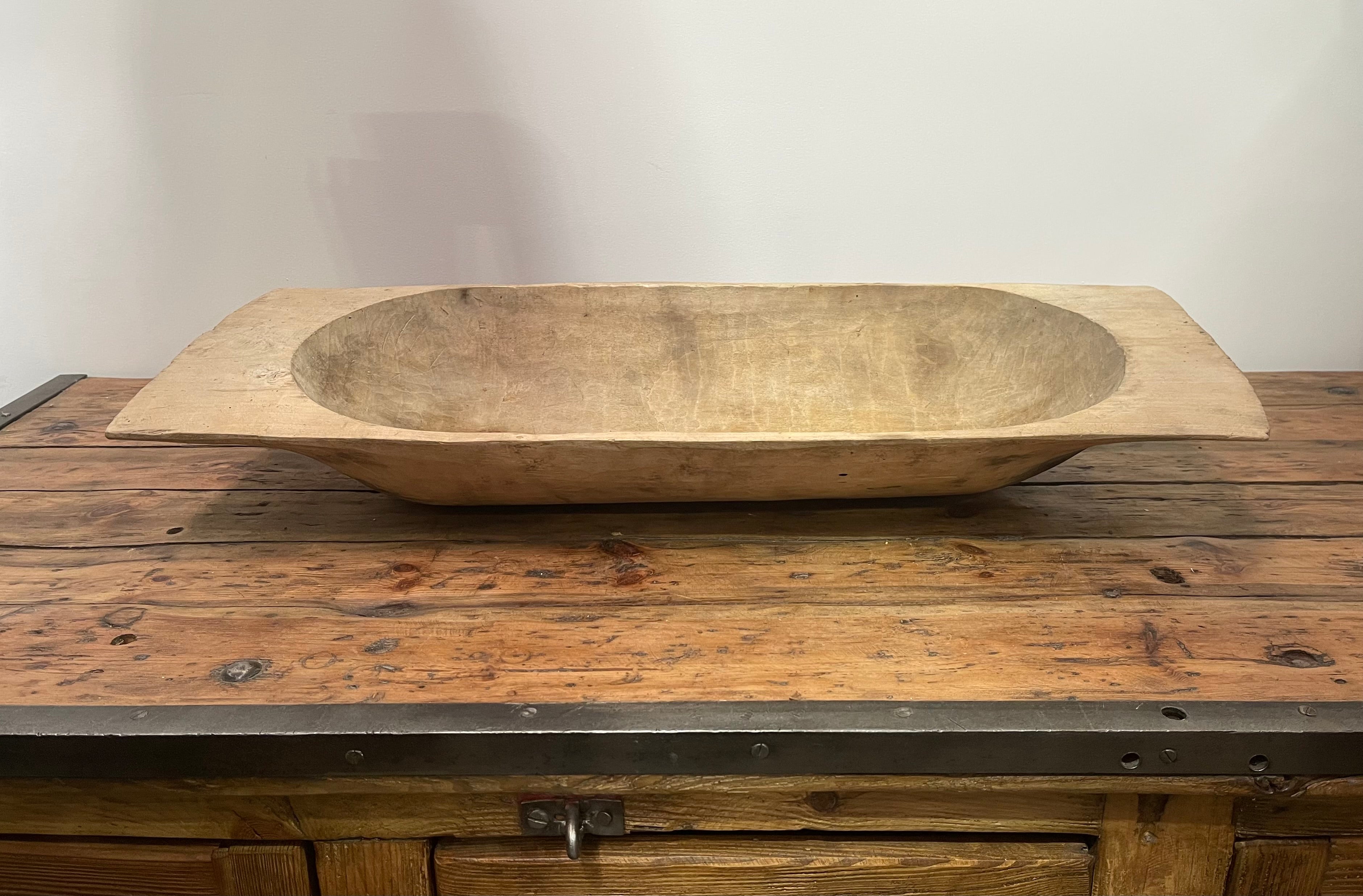 Vintage  European Wooden Dough Bowl  #6869