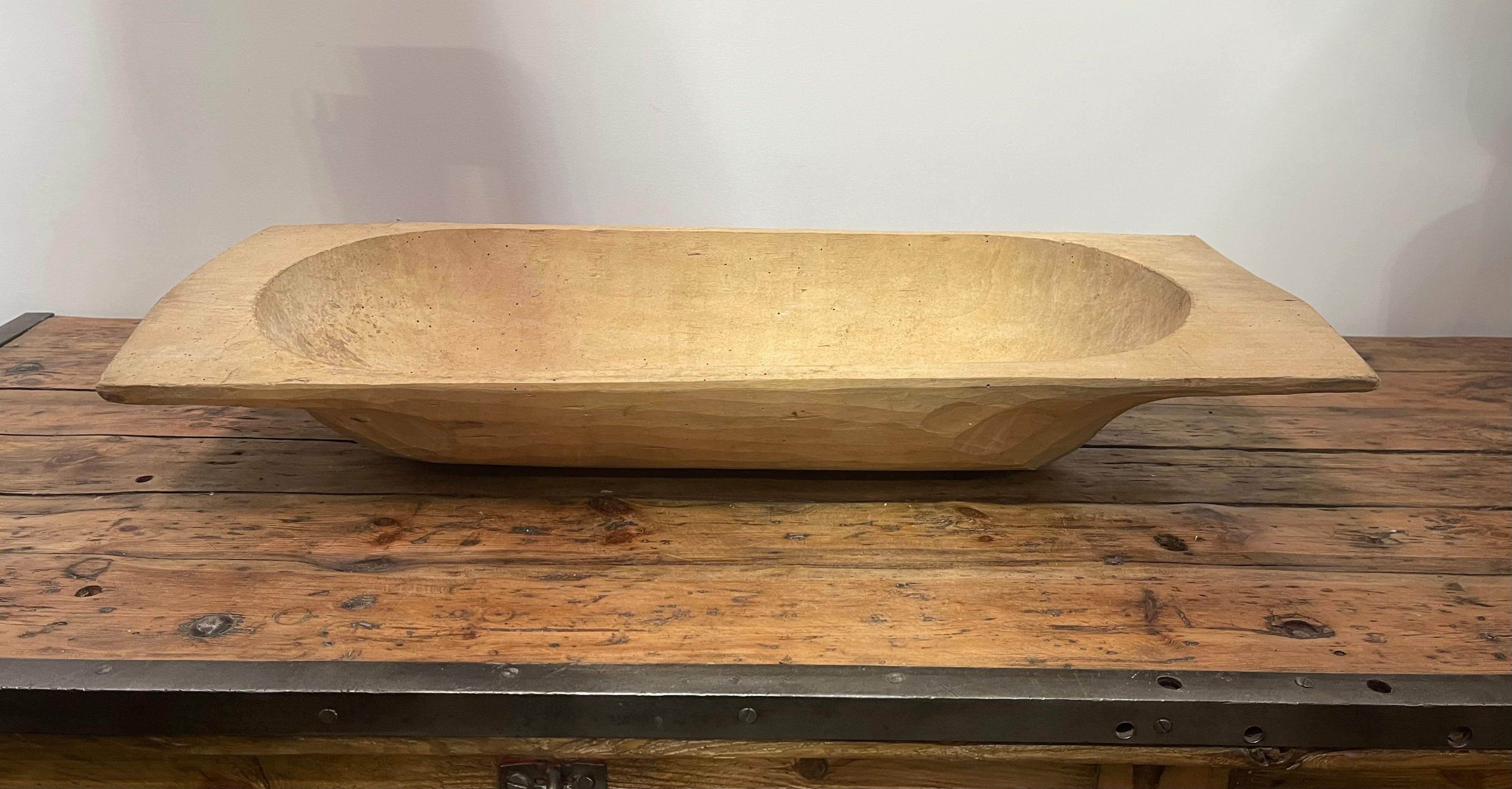 Vintage  European Wooden Dough Bowl  #6870