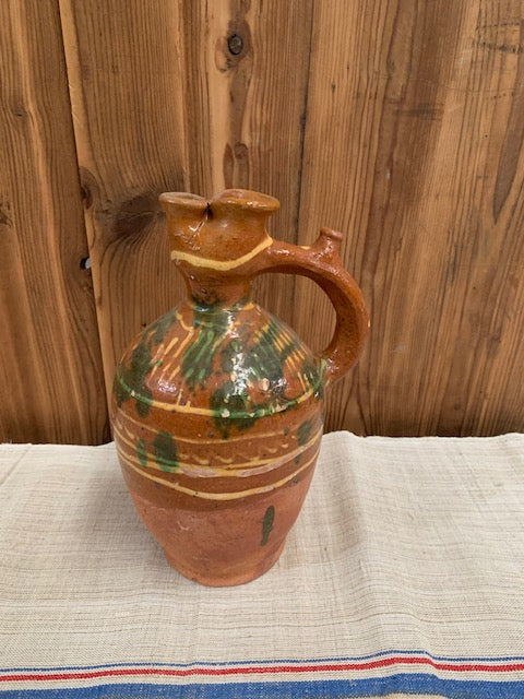 Old Rustic  Hungarian  Terracotta Jug #5505
