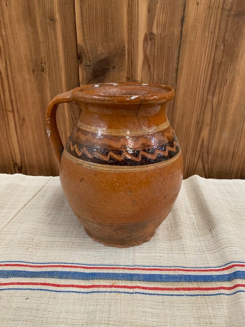 Old Rustic  Hungarian  Terracotta Jug #5507