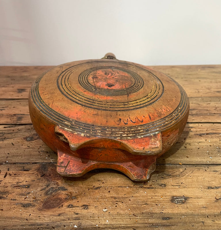 Vintage Romanian Wooden  Water Flask  #6878
