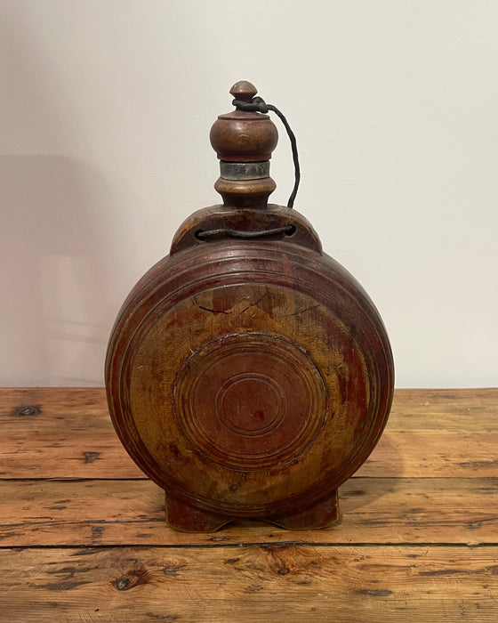 Vintage Romanian Wooden  Water Flask  #6879