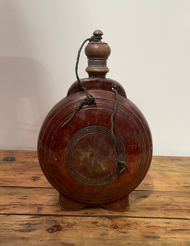 Vintage Romanian Wooden  Water Flask  #6879