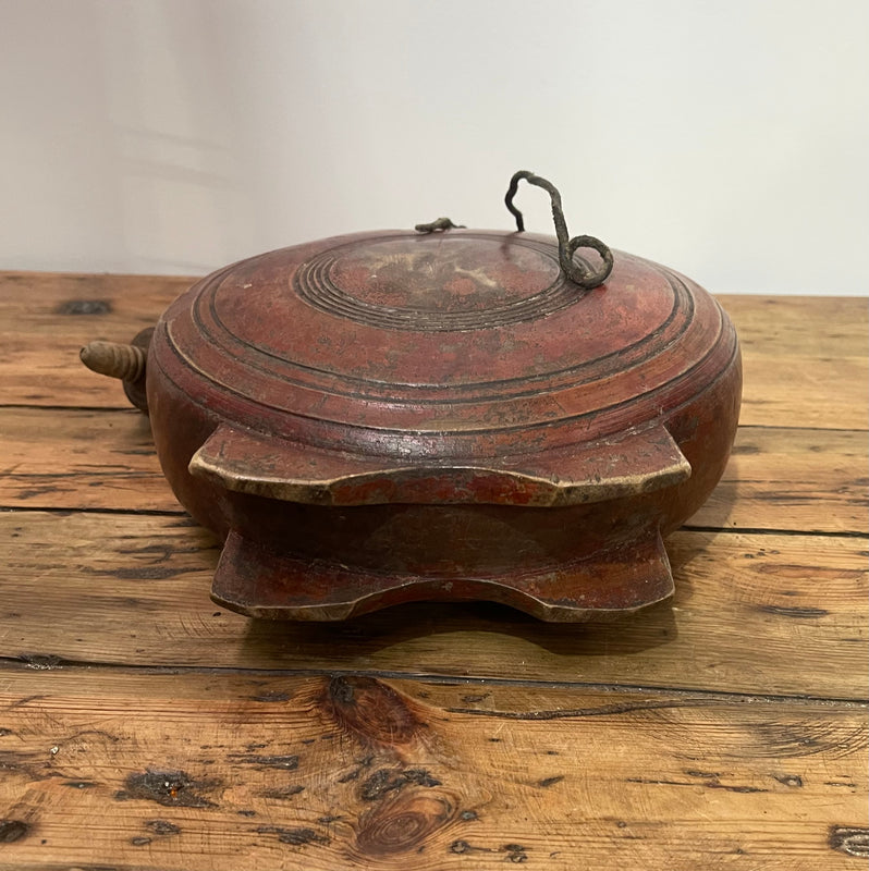 Vintage Romanian Wooden  Water Flask  #6879