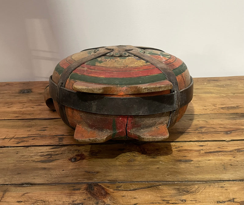 Vintage Romanian Wooden  Water Flask  #6881