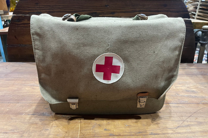Vintage Eastern European Army First Aid Medical Bag  #6890