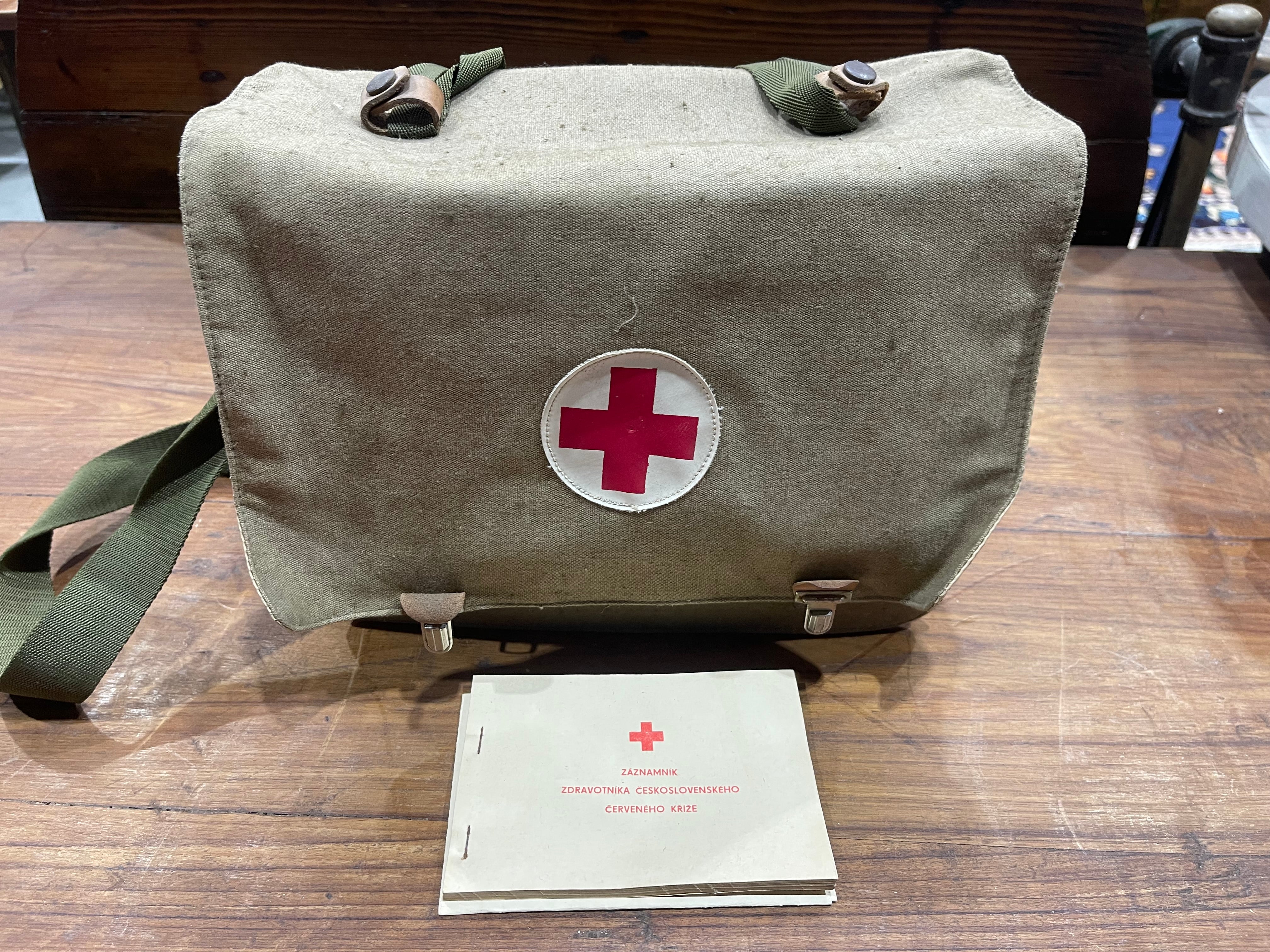 Vintage Eastern European Army First Aid Medical Bag  #6890