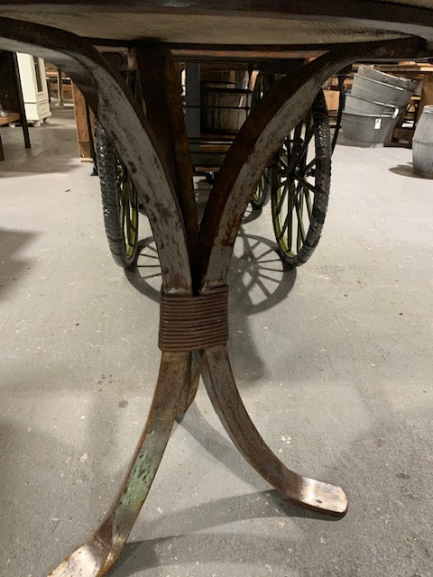 Round  Stone Top  and Iron Base  Table #5516