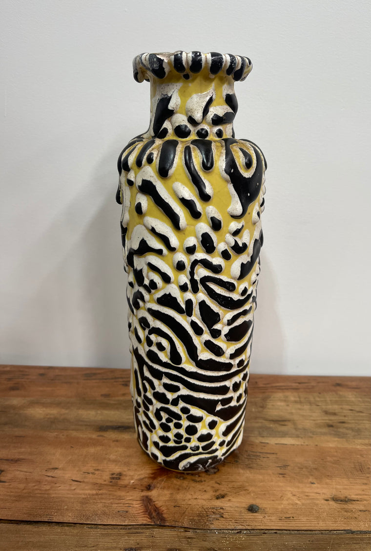 Vintage Hungarian Textured Glazed  Vase   #6896