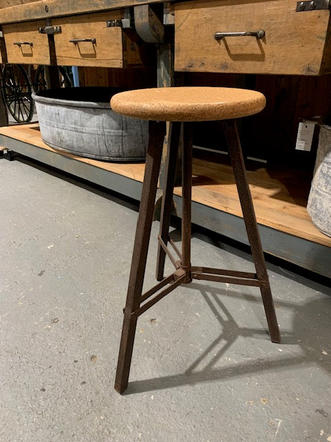 Metal Leg stool with Cork Seat  # 5531 Byron