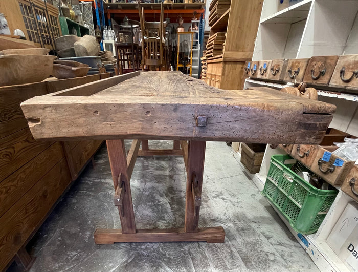 Vintage / Rustic European  Woodworking  Workbench #6906