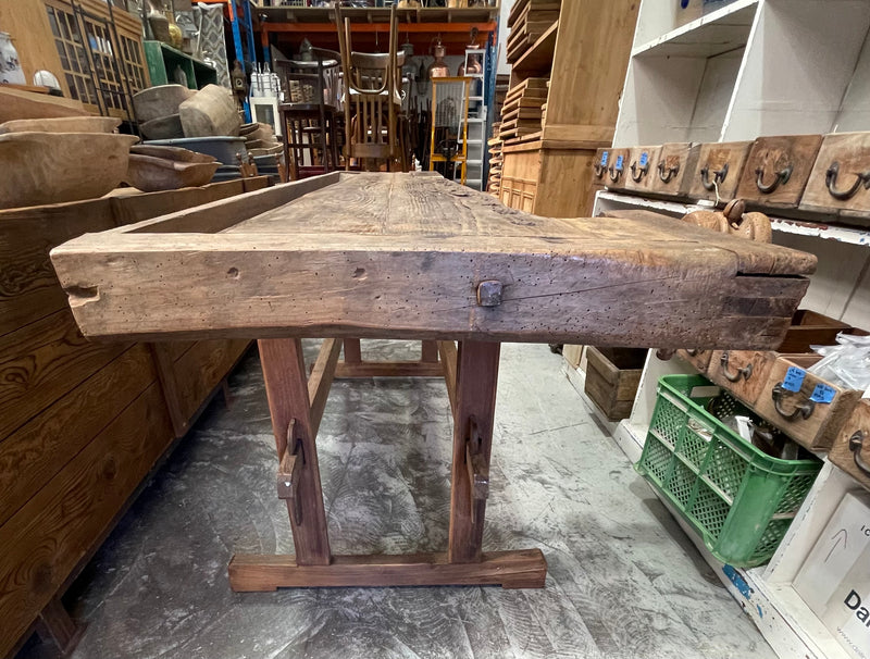 Vintage / Rustic European  Woodworking  Workbench #6906