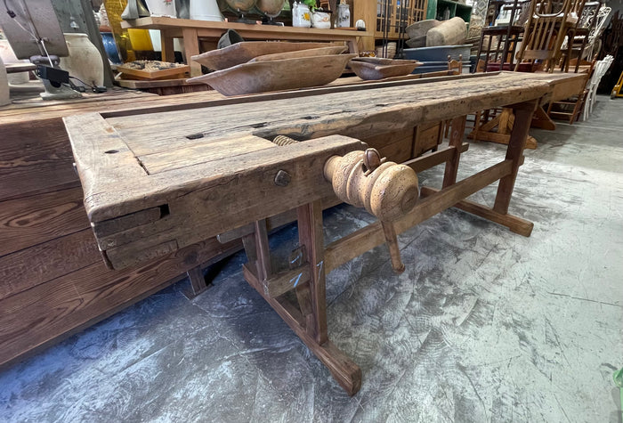 Vintage / Rustic European  Woodworking  Workbench #6906