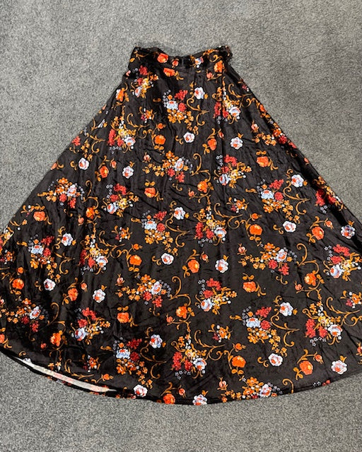 1970s Velvet Maxi Skirt  #W201