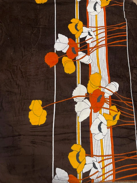 Vintage  Dark Brown Terry Towelling Curtain/ Fabric  #F749