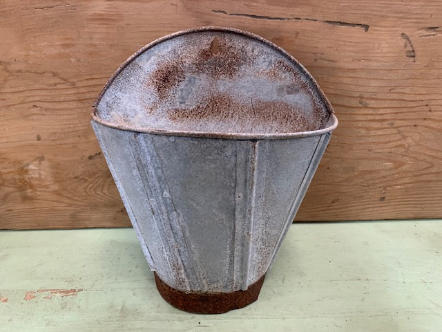 Vintage  Galvanised Wall Planter #5625