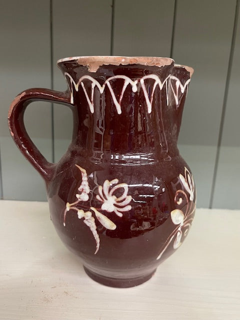 Vintage Rustic Hungarian Glazed  Jug  #6924