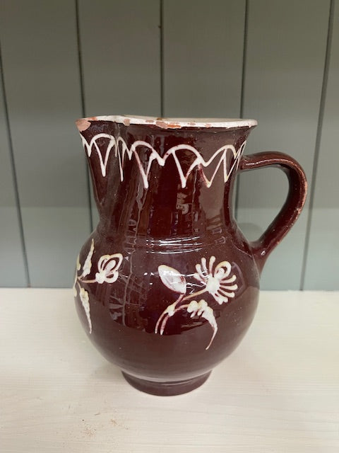 Vintage Rustic Hungarian Glazed  Jug  #6924