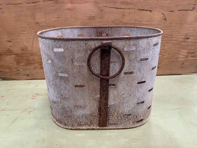 Vintage  Galvanised Oval Bucket Planter - Olive Bucket Style  #5627