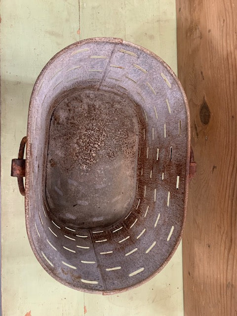 Vintage  Galvanised Oval Bucket Planter - Olive Bucket Style  #5627