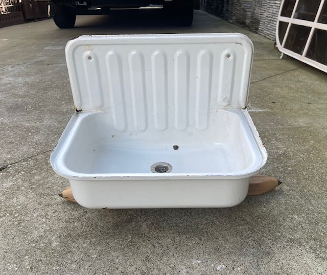 Vintage  European Enamel  Wall  Sink #6940