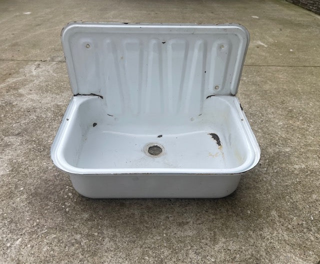 Vintage  European Enamel  Wall  Sink #6941