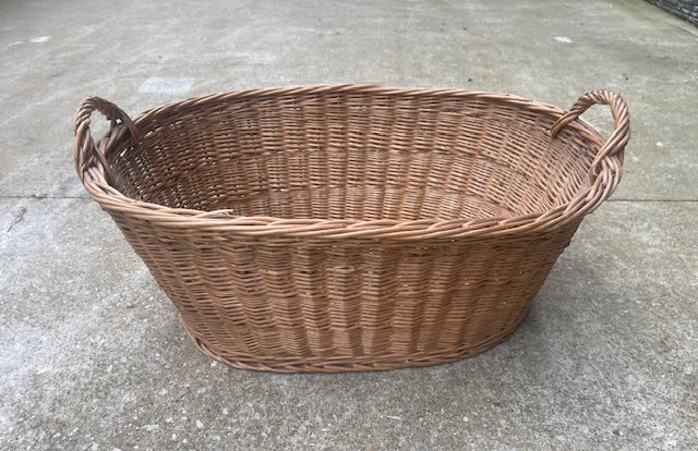 Rustic  Belgian Wicker Laundry Basket  #6942