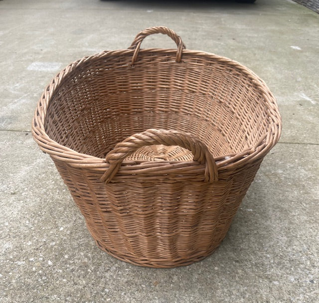 Rustic  Belgian Wicker Laundry Basket  #6942