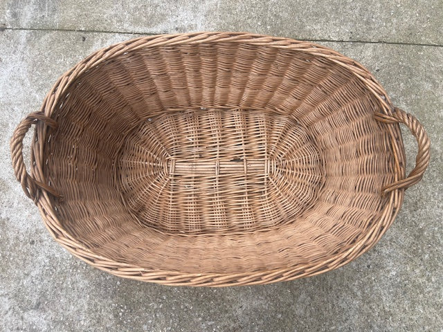 Rustic  Belgian Wicker Laundry Basket  #6942