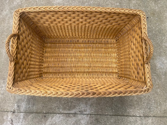 Vintage  Belgian Wicker Bakers Basket  #6944