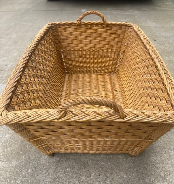 Vintage  Belgian Wicker Bakers Basket  #6944