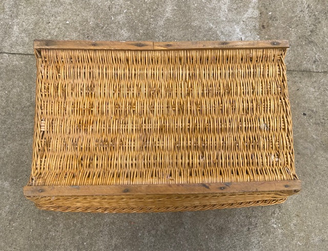 Vintage  Belgian Wicker Bakers Basket  #6944