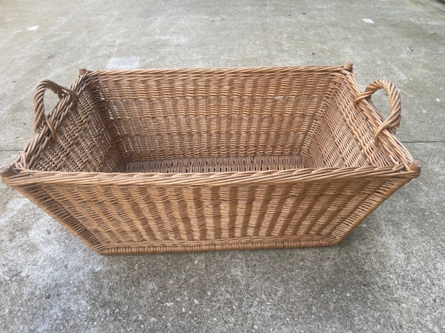 Vintage  Belgian Wicker Bakers Basket  #6945