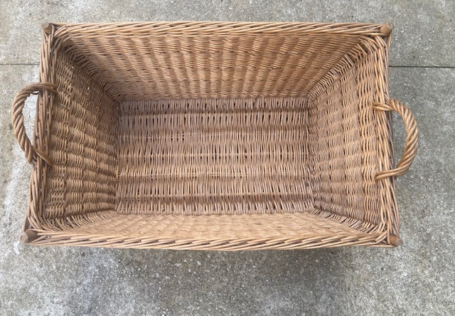 Vintage  Belgian Wicker Bakers Basket  #6945