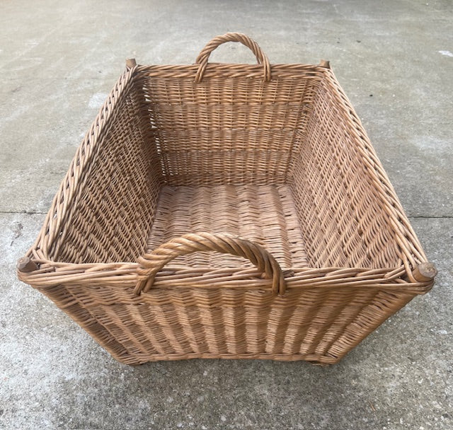 Vintage  Belgian Wicker Bakers Basket  #6945