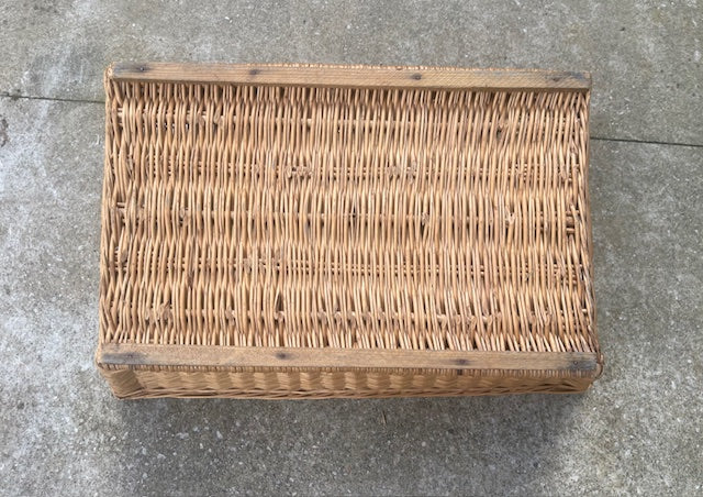 Vintage  Belgian Wicker Bakers Basket  #6945