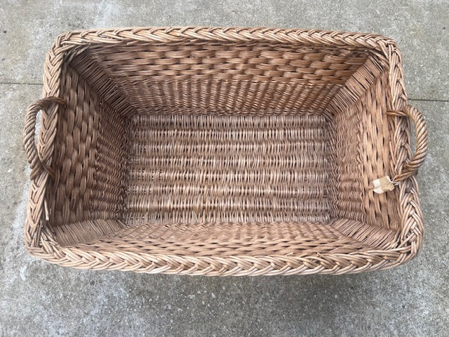Vintage  Belgian Wicker Bakers Basket  #6946