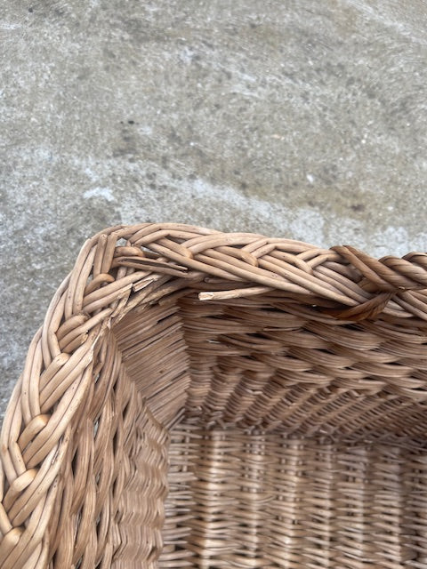 Vintage  Belgian Wicker Bakers Basket  #6946