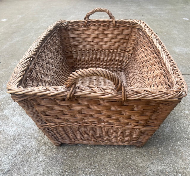Vintage  Belgian Wicker Bakers Basket  #6946