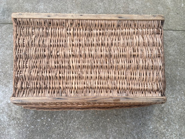 Vintage  Belgian Wicker Bakers Basket  #6946