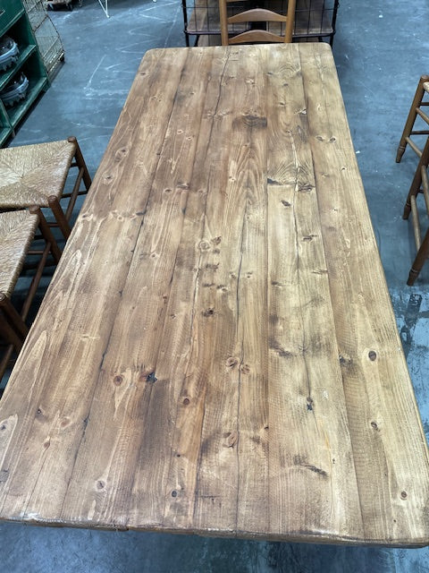 Wooden Top Pressed Metal Leg   Table  #6966