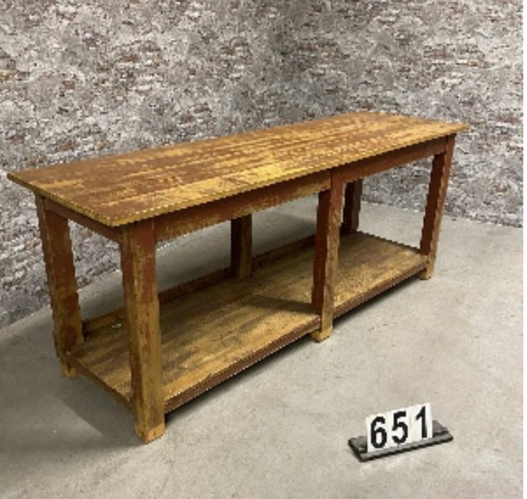 Vintage Wooden Drapers  Table    #N17.  *Read Info*. Next Container -June