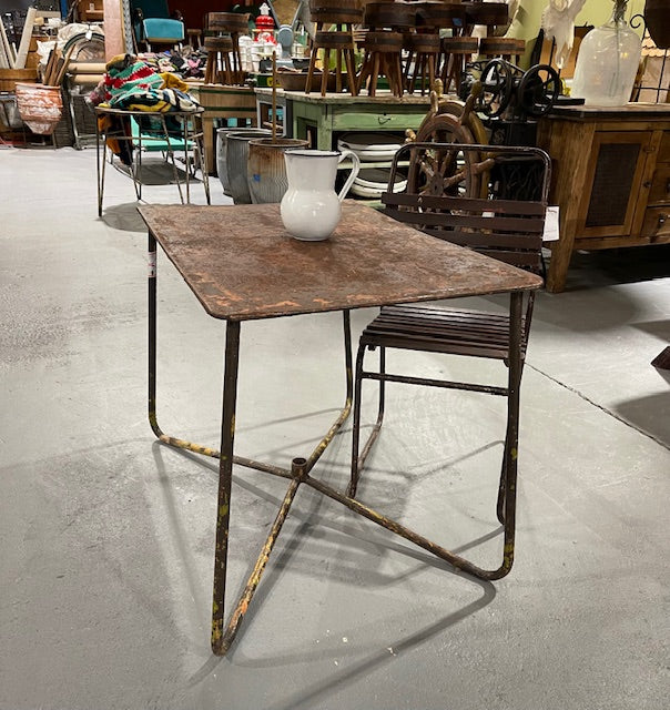 Rustic Metal Garden Table #5878 – Fossil Vintage Australia
