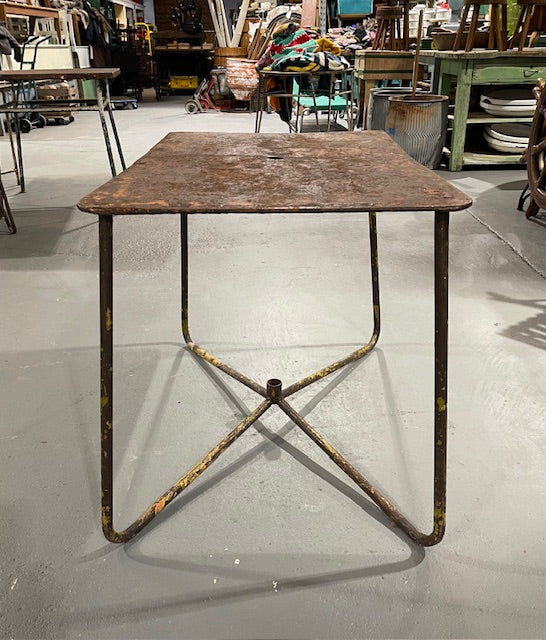 Rustic Metal Garden Table #5878 – Fossil Vintage Australia