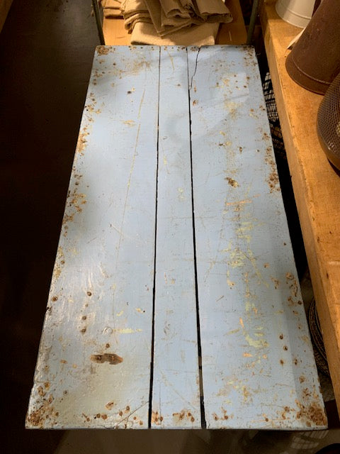 Vintage Blue Foldable Trestle   Table #5717